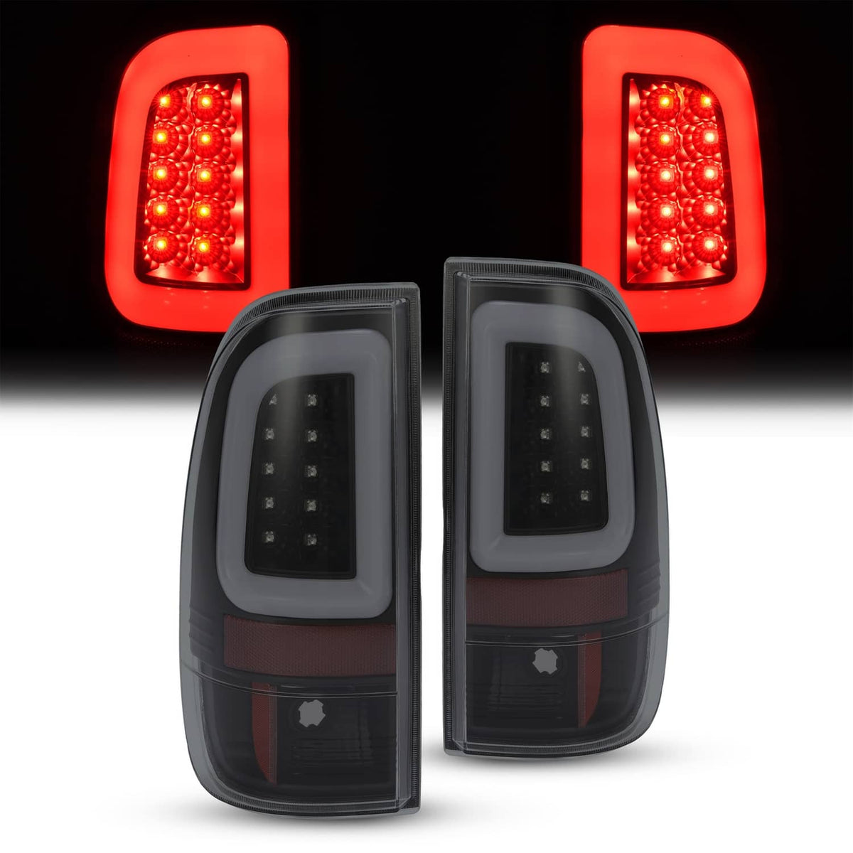 Solid Spare For Ford F250 F350 F450 2008-2016 SD SuperDuty LED Bar Tail Lights Black Smoke