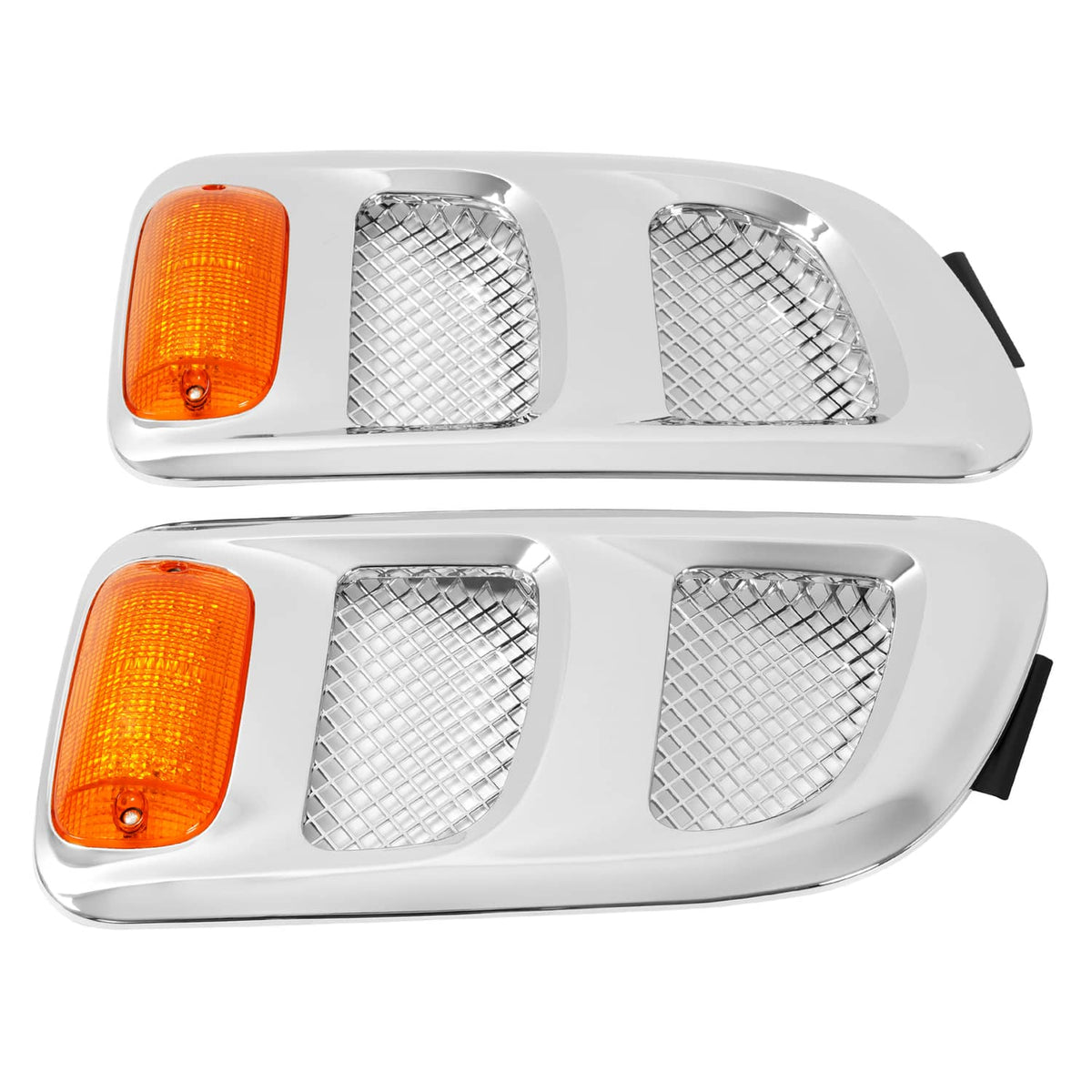 Solid Spare Pair Hood Side Vents Silvery Air Intake Trim Fit 1997-2009 Sterling Truck