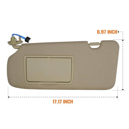 Solidspare Left Driver Side Sun Visor Beige w/Mirror & Light For 2017-2022 Honda CR-V CRV