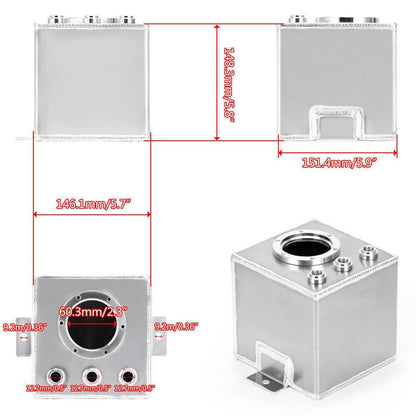 Solidspare 2L Aluminum High Flow Swirl Fuel Surge Pot Tank AN6 For 044 External Fuel Pump