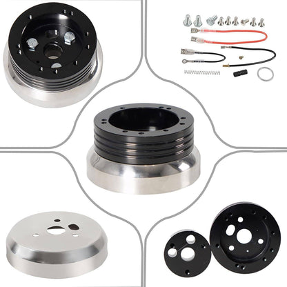 Solidspare 5 & 6 Hole Steering Wheel Polished Hub Adapter For Chevy Flaming River Ididit GM