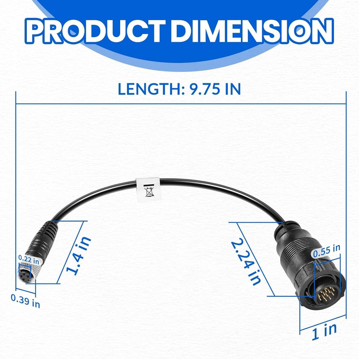 Solidspare 1852073 MKR-US2-13 Universal Sonar 2 Adapter Cable for Humminbird XPLORE APEX
