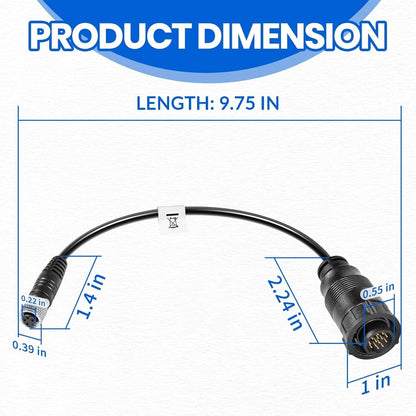Solidspare 1852073 MKR-US2-13 Universal Sonar 2 Adapter Cable for Humminbird XPLORE APEX