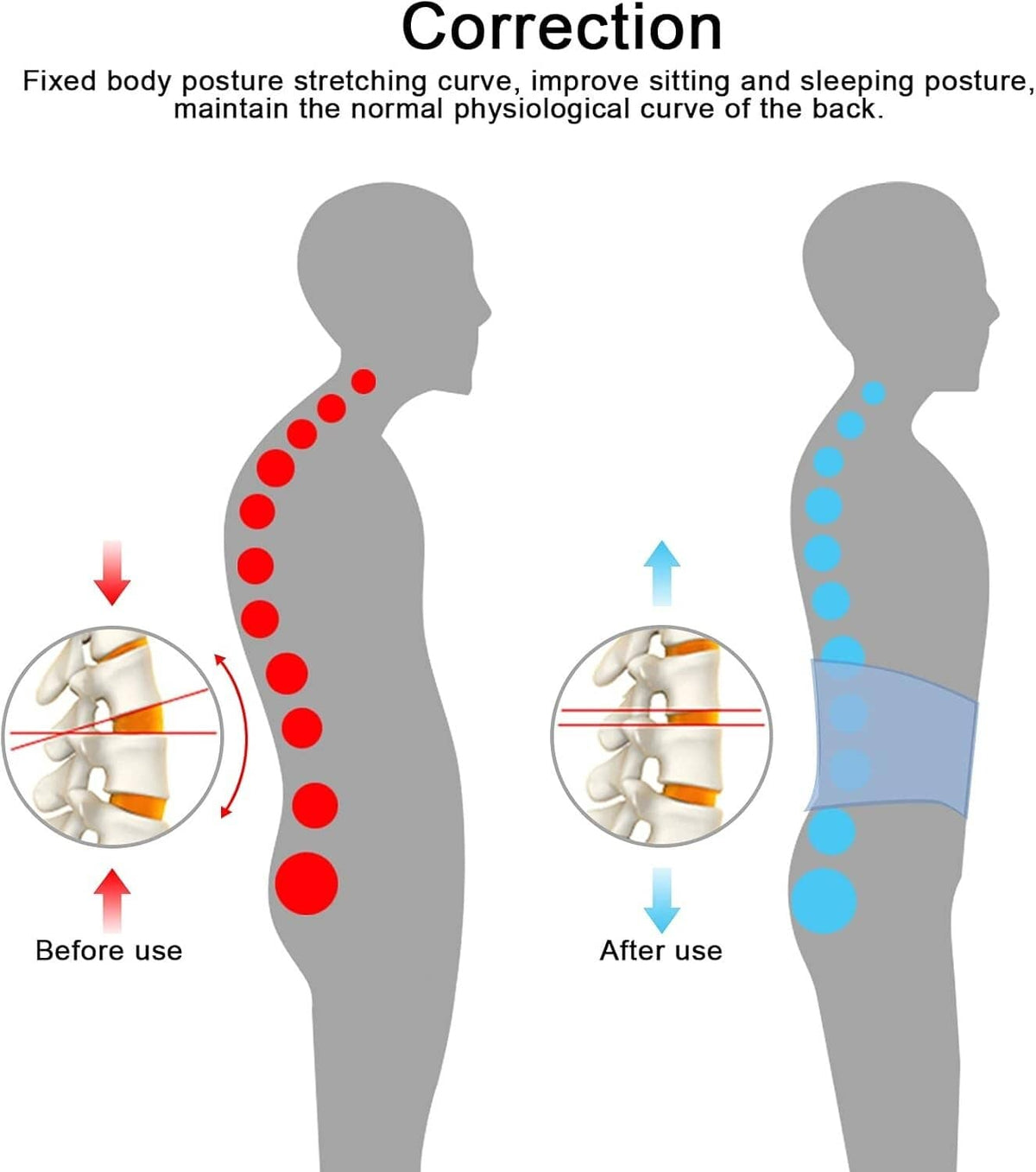 Solid Spare Decompression Back Brace Lumbar Belt Spinal Support & Extender Belt Air Traction