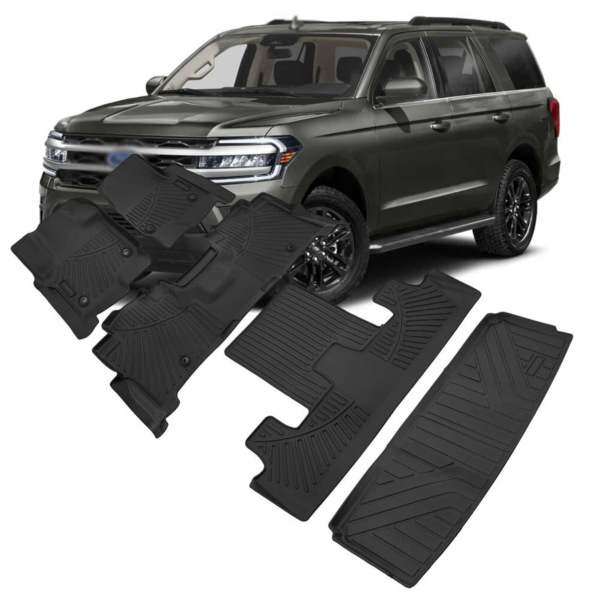 Solidspare Floor Mats and Cargo Liner Fit for 2018-2025 Ford Expedition 7-Seater Waterproof