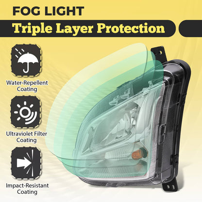 Solid Spare Bumper Fog Light w/Signal Lamp Left Driver For Chevy Equinox 2018-2021 w/Wiring