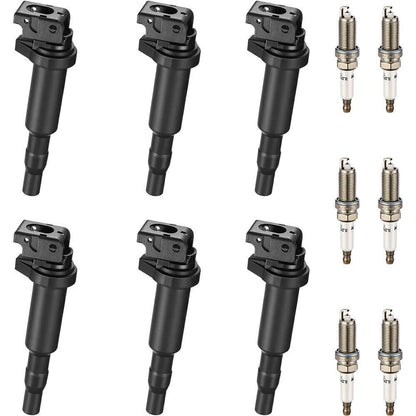 Solidspare 6x Ignition Coil 0221504470 For Bosch BMW 325i 328i 335 525 528 530 535 X3 X5 X6
