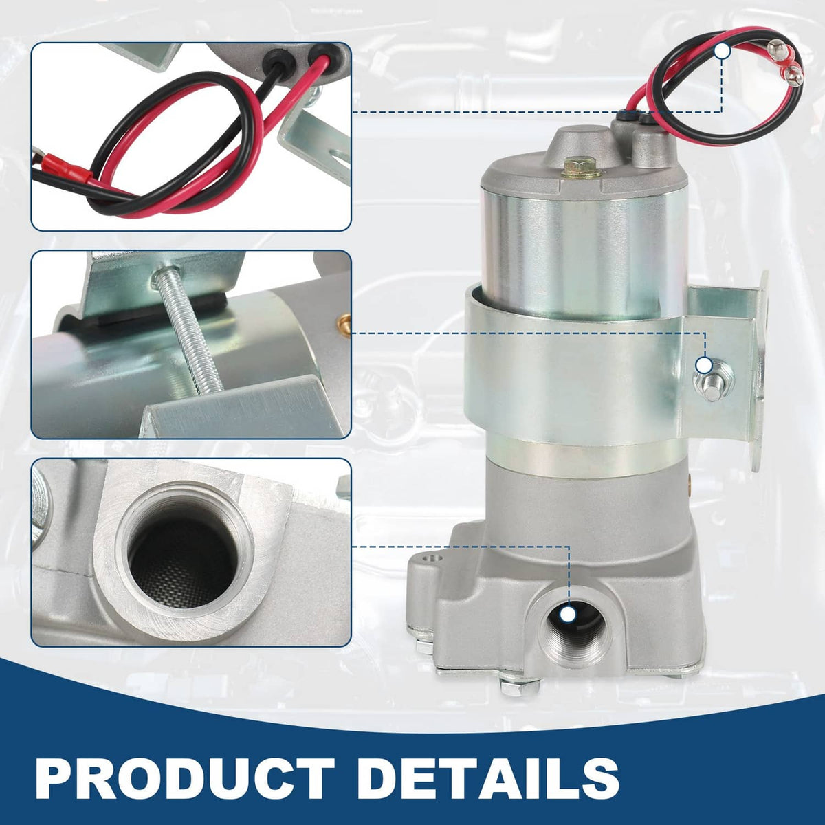 Solidspare 14 PSI Electric Fuel Pump Race Pump 140 GPH Street/Strip Carbureted FIT 12-815-1