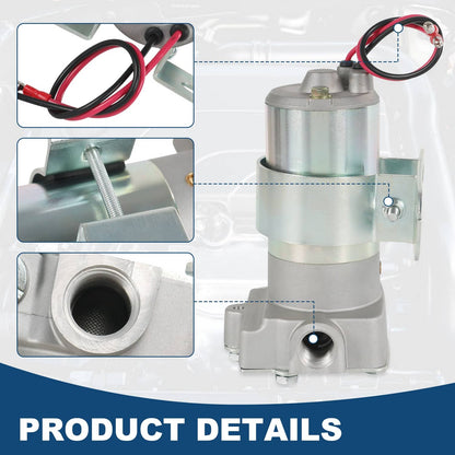 Solidspare 14 PSI Electric Fuel Pump Race Pump 140 GPH Street/Strip Carbureted FIT 12-815-1