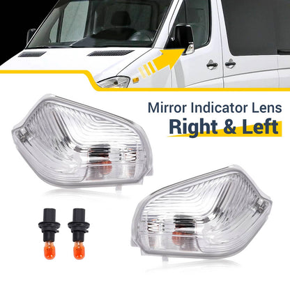 Solid Spare Pair Side Mirror Indicator Light w/Bulb For Mercedes Benz Sprinter W906 2006-21