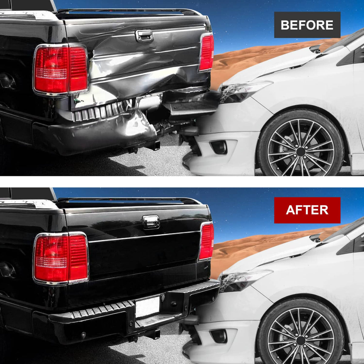 Solidspare Rear Bumper Assembly For Ford F150 2006 2007 2008 Black Step Bumper With Hole