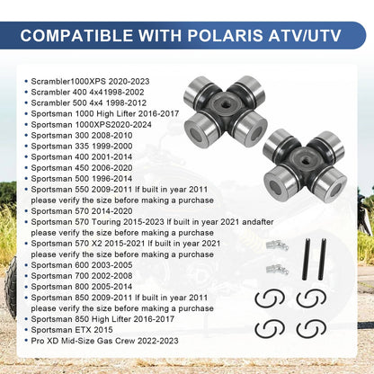 Solidspare 2×Prop Shaft U-Joint for Polaris RZR Ranger Sportsman General 1000 900 800 Front