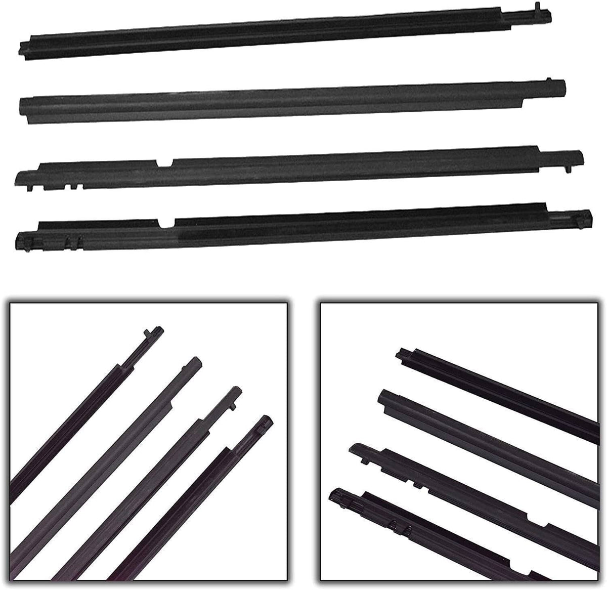 Solidspare 4Pcs Door Window Weatherstrips Belt Seal Moulding Trim For Toyota Corolla 09-12
