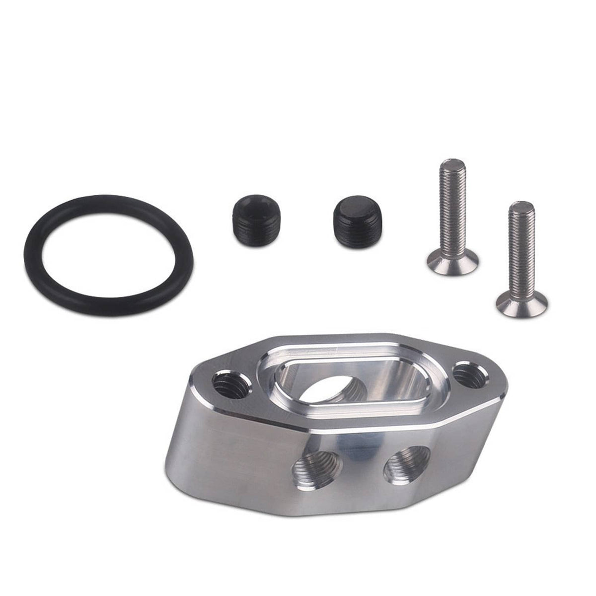 Solid Spare FOR LS TWIN TURBO DUAL 90 degree 1/8" NPT OIL FEED LINE ADAPTER PLATE LS1