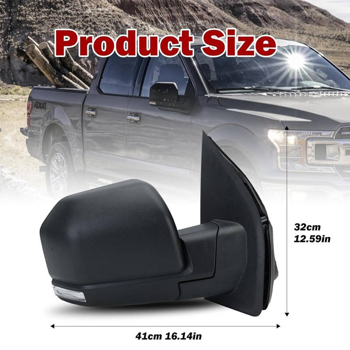 Solidspare FL3Z17682CB For 2015-20 Ford F-150 Passenger Right Side Door Mirror Power + Lamp