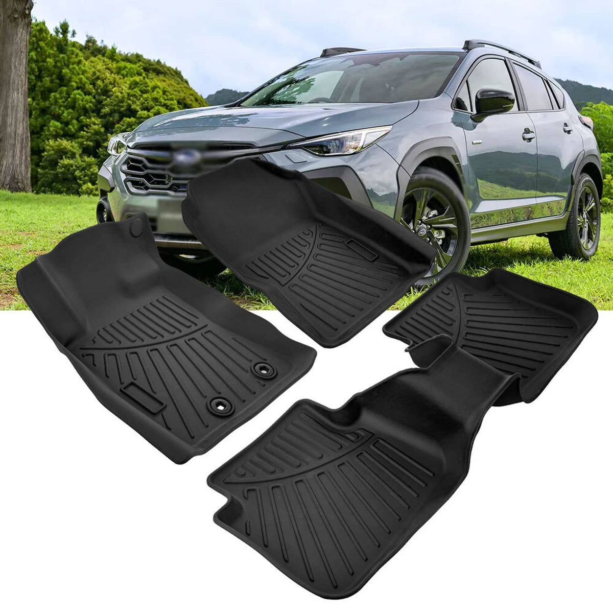 Solidspare TPE Floor Mats for Subaru Crosstrek 4-Door 2024 2025 Heavy Duty Floor Liners