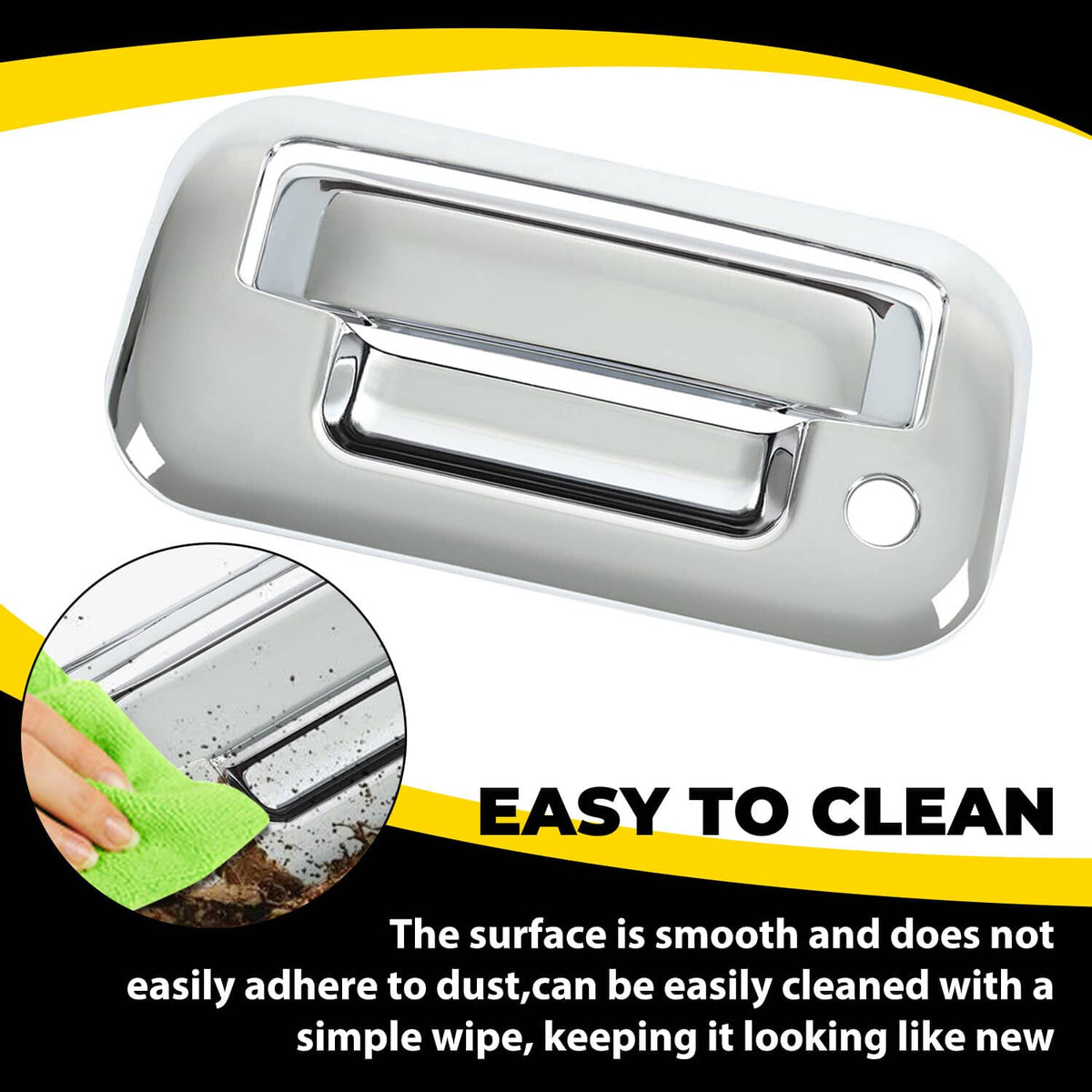 Solid Spare For Ford F-150 F150 4 Door 2004-14 Chrome Outside Tailgate Handle Cover Overlay