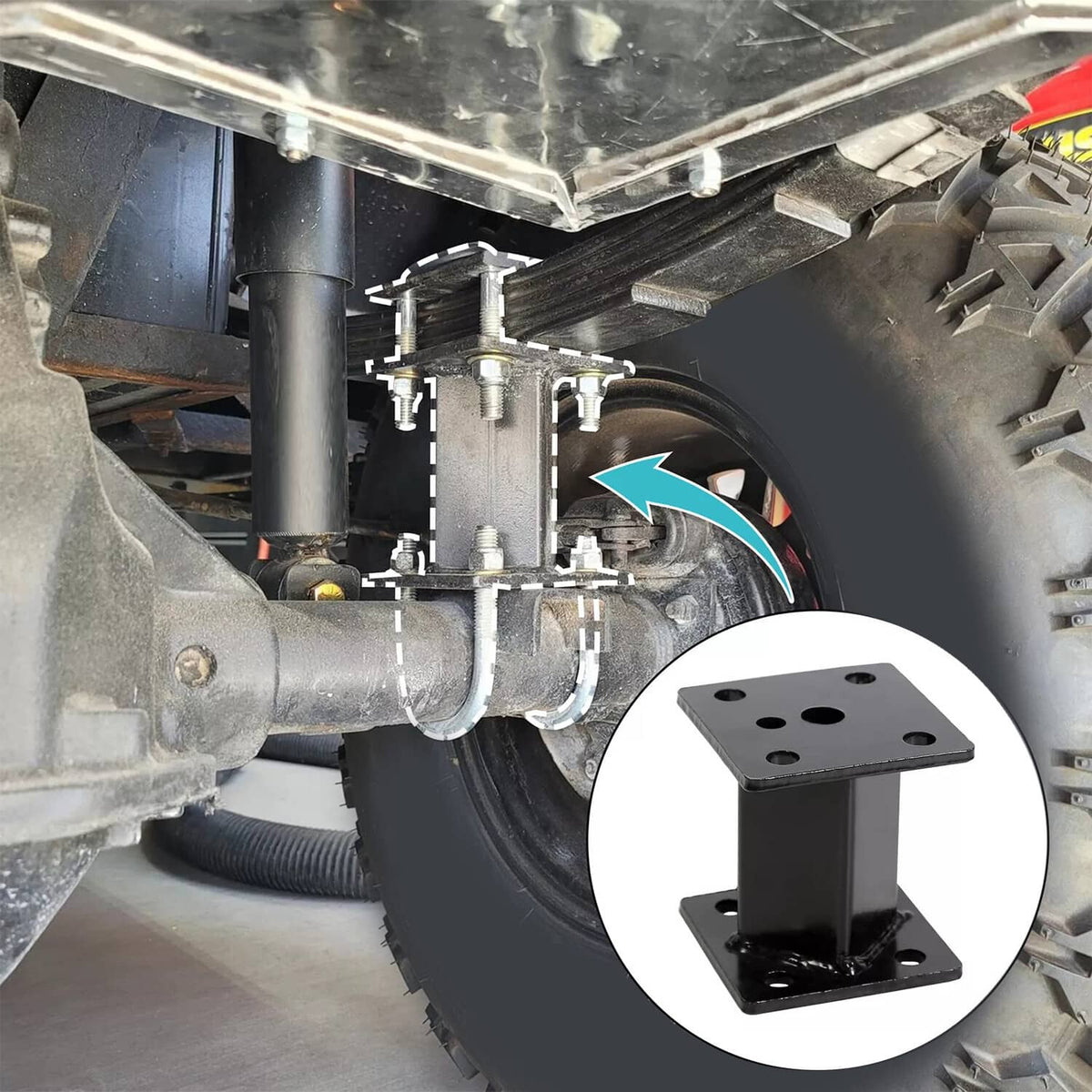 Solidspare 4" Block Lift Kit Golf Cart Fit EZGO Marathon Electric 1975-1993 Front & Rear