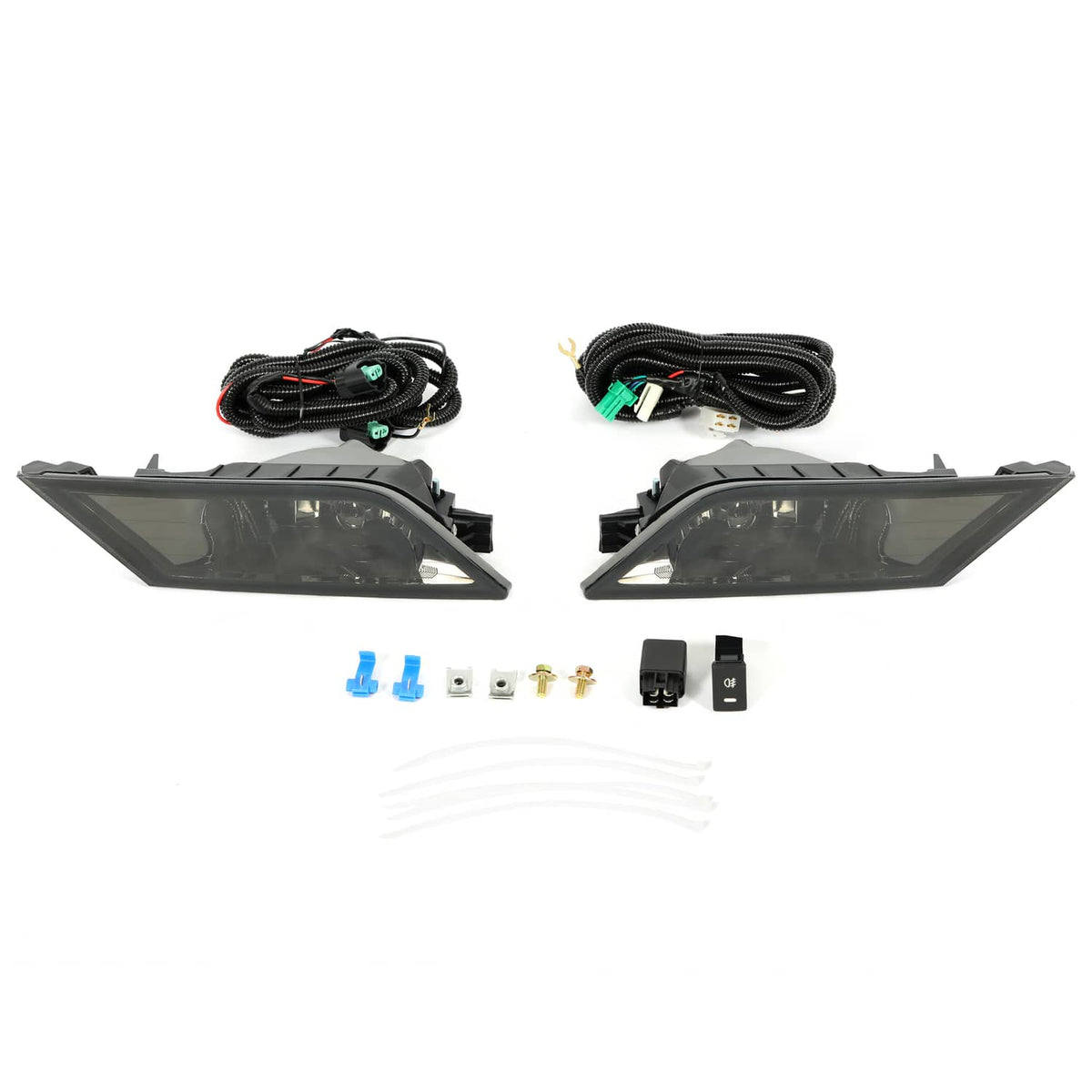Solid Spare Fits 2011-2013 Honda Odyssey Smoke Bumper Lamps Driving Fog Lights+Switch Pair