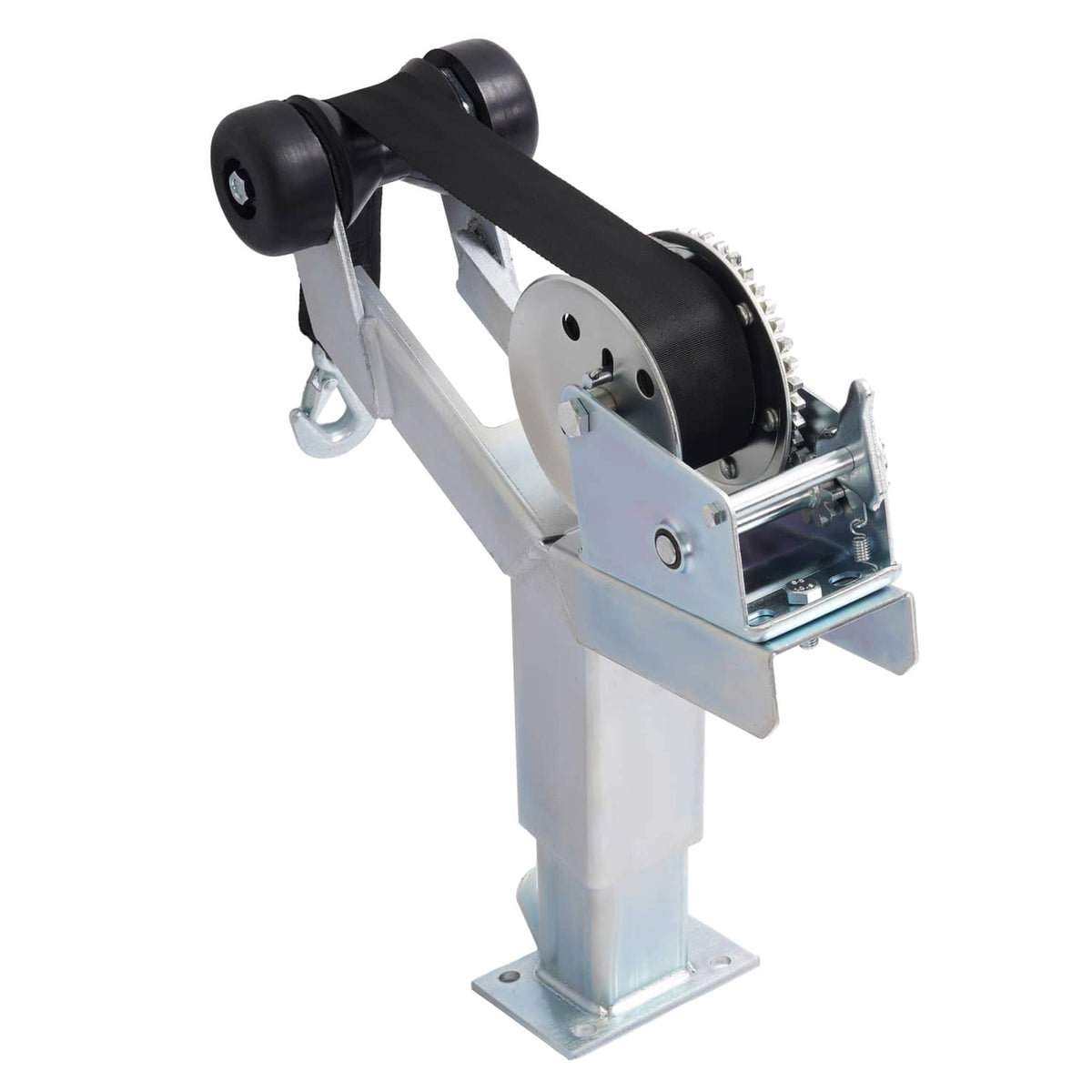 Solidspare Adjustable Winch Stand Winch Post W/ 1400lbs Winch Roller For Boat Trailers