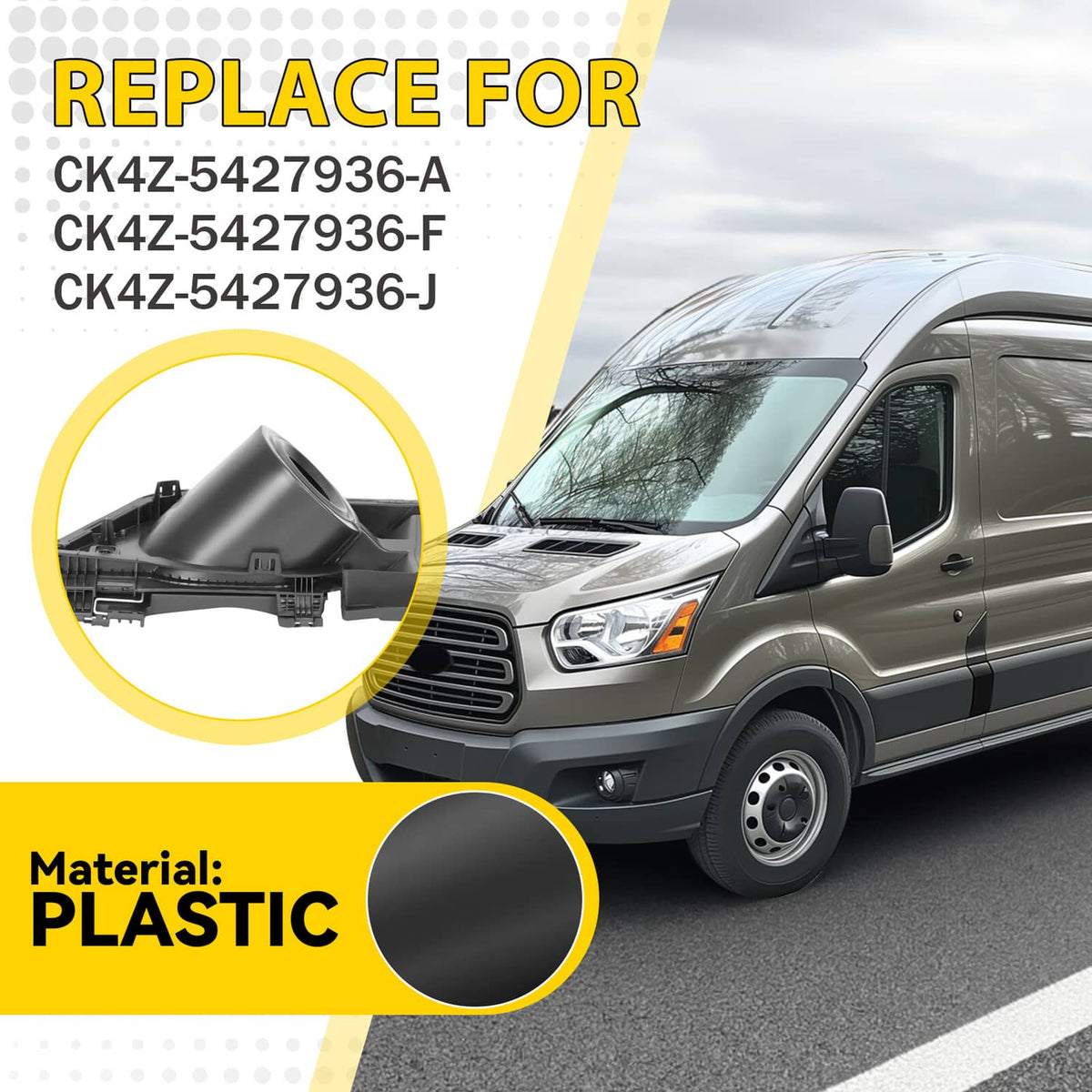 Solid Spare Fuel Filler Door Housing Pocket Hinge For 2015-2023 Ford Transit Van 150 250 350