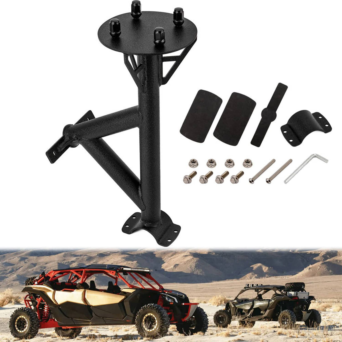 Solidspare X3 Spare Tire Carrier Mount Rack For 2017-2024 Can Am Maverick X3 64"&72" Model