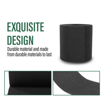 Solid Spare 9" x 50' Ribbed Bunk Carpet / Marine Boat Trailer Runners / Outdoor - Black