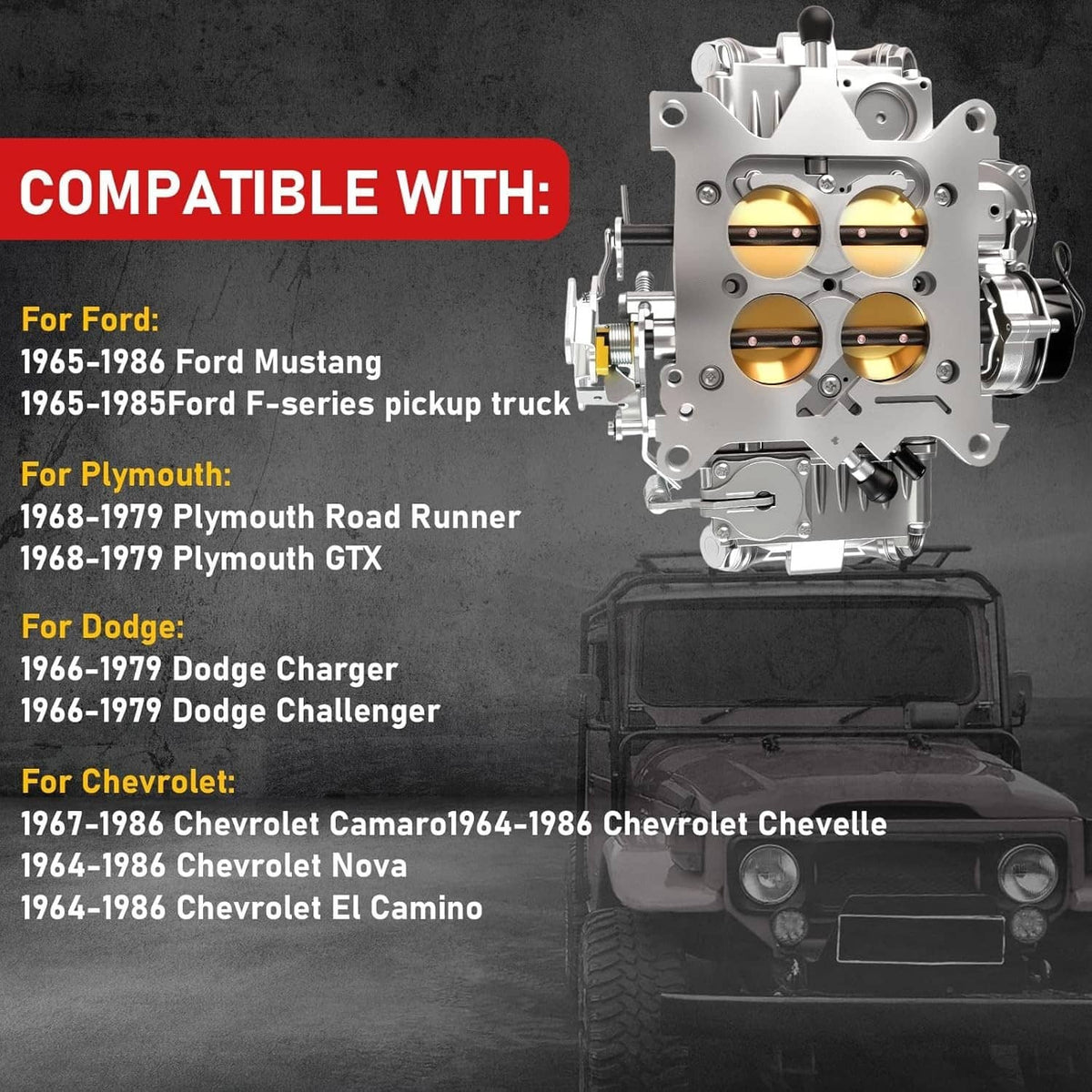Solidspare Carburetor For 0-80458SA Holley 4-Barrel Square Bore 600 CFM Electric Choke 4160