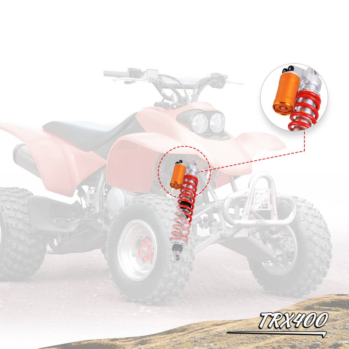 Solidspare Front & Rear Shocks Suspension 410mm 395mm For Honda TRX400EX TRX450R TRX450ER