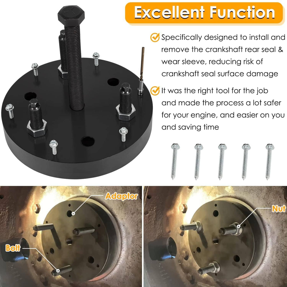 Solid Spare For Cummins ISX/QSX Front & Rear Crankshaft Seal Remover & Installer Tool Kit