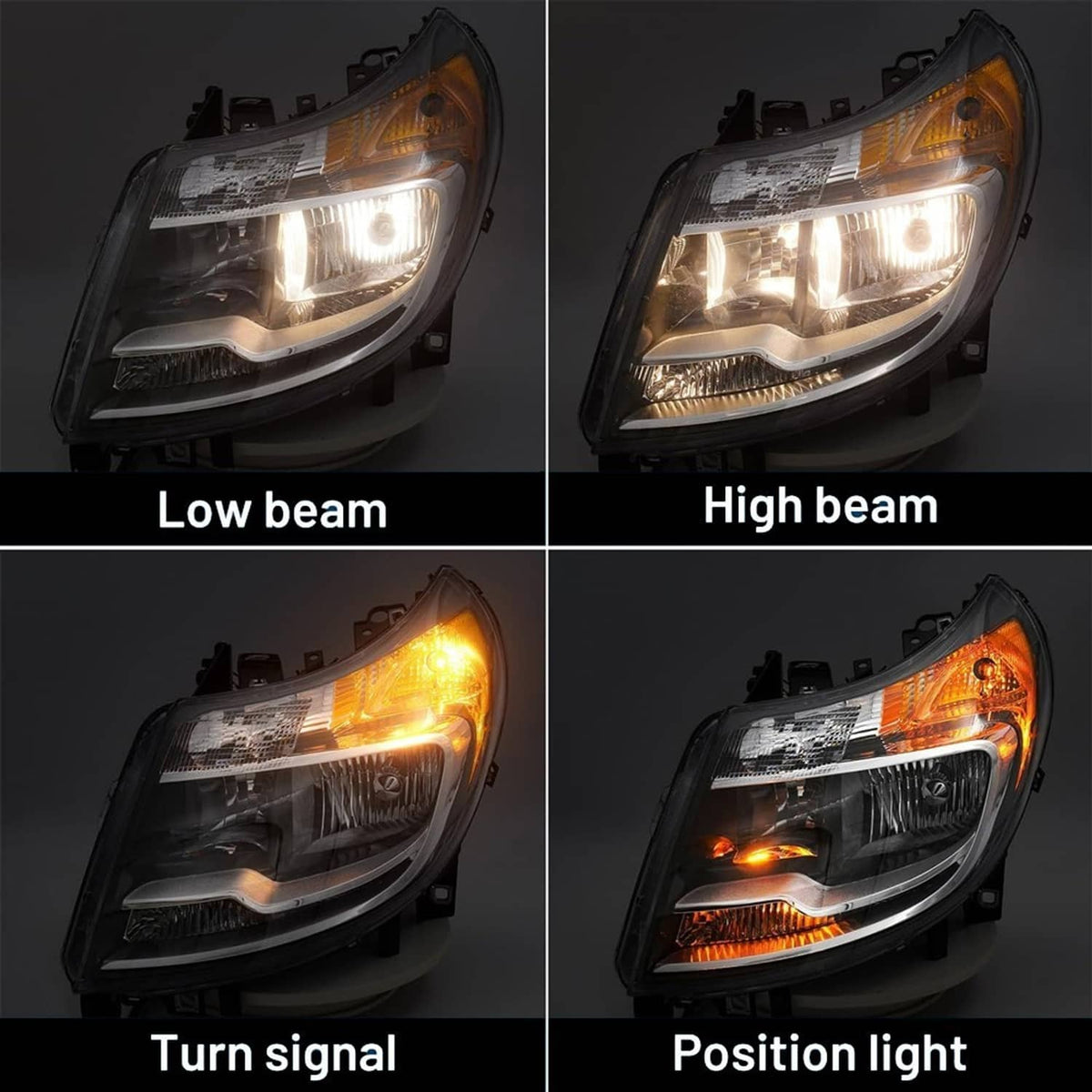 Solidspare Left & Right Side Headlights w/DRL For 2014-22 Dodge Ram 1500/2500/3500 68154588