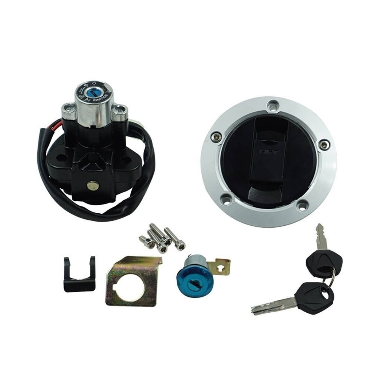 Solidspare Ignition Switch Fuel Gas Cap Seat Lock Key for Suzuki GSXR 600 1000 Vstrom 650