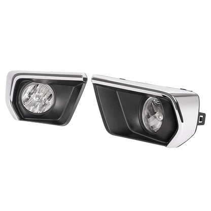 Solid Spare For Chevrolet Colorado 2021-2022 Clear Fog Lights w/ Chrome Bezel Wires Switch