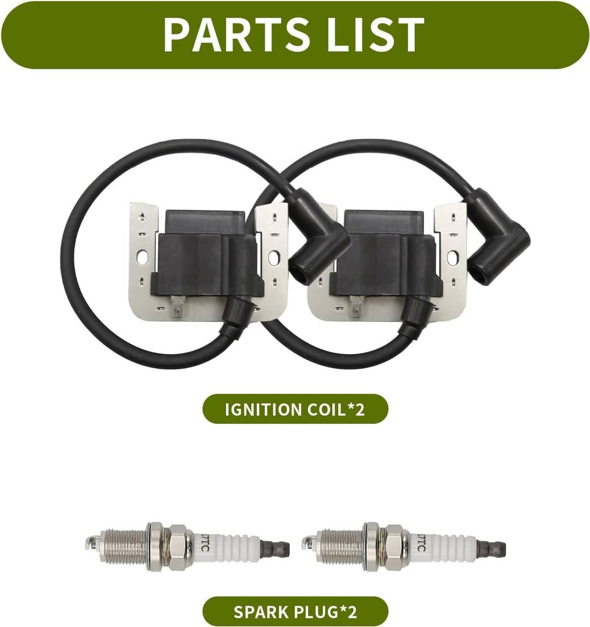 Solidspare For Kohler CH25 CV730 CH740 Ignition Coils w/Spark Plugs 24 584 01-S 24 584 45-S