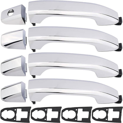 Solidspare Set of 4 Exterior Door Handle Fit For 14-17 Chevrolet Silverado 1500 Chrome New