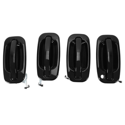 Solid Spare 4Pcs NEW Outside Door Handles Set Painted Black For Silverado Tahoe Sierra 99-06