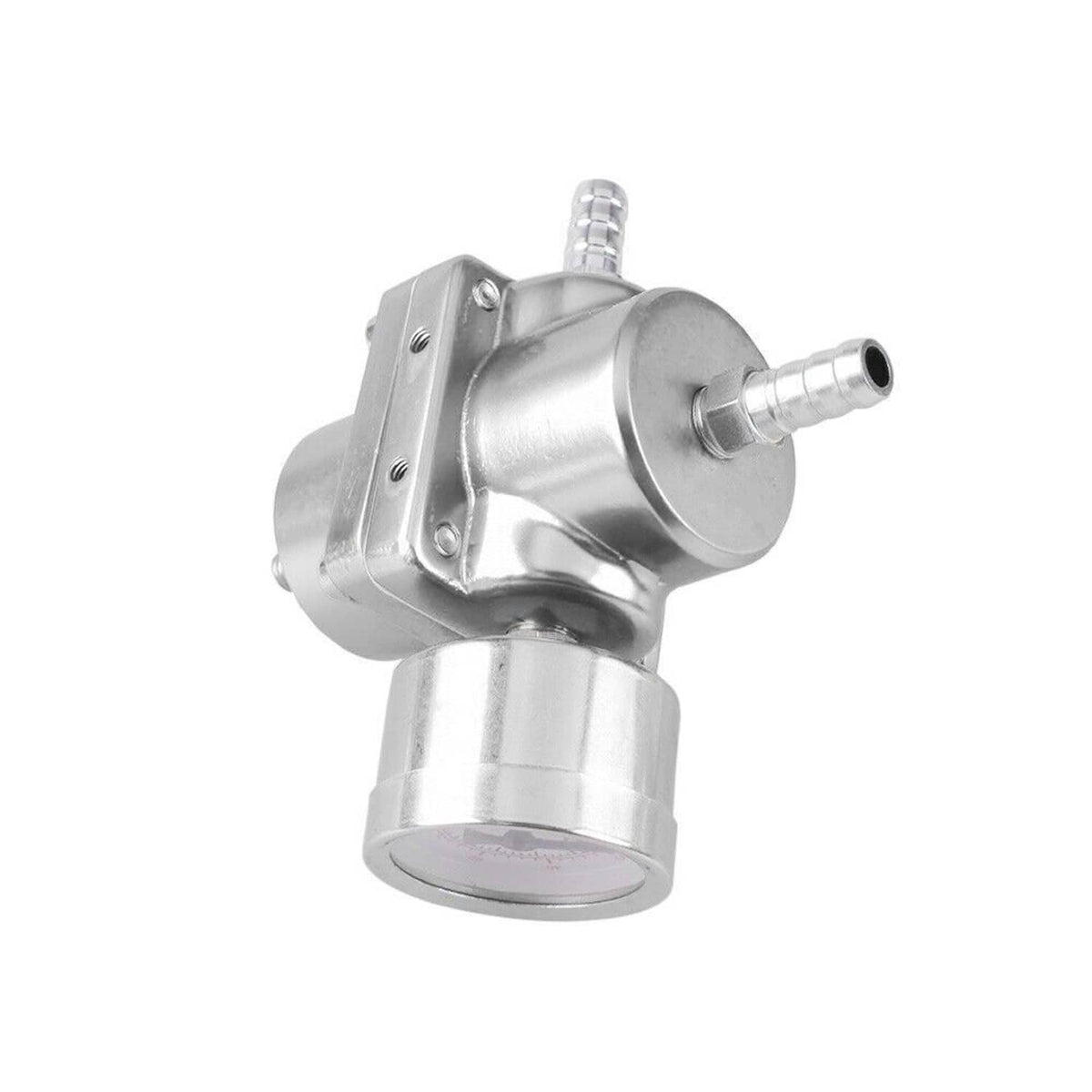 Solidspare Universal Adjustable Fuel Pressure Regulator Kit w/0-140 Psi Gage & Hose Sliver
