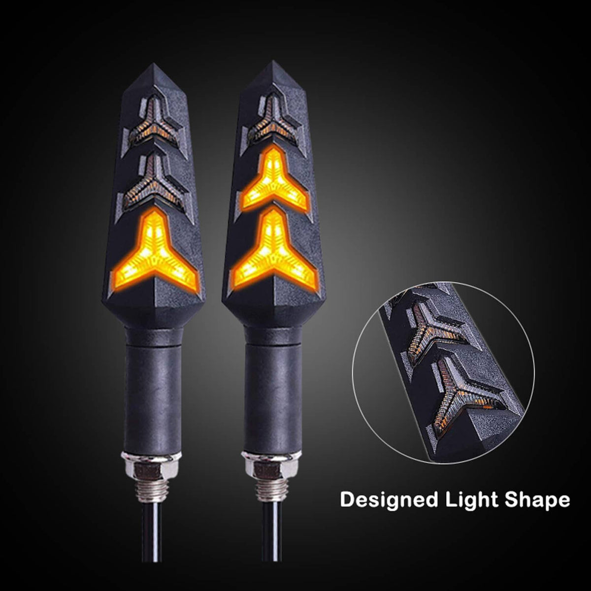 Solidspare 4pcs Universal Motorcycle Bike LED Amber Turn Signal Blinker light Indicators