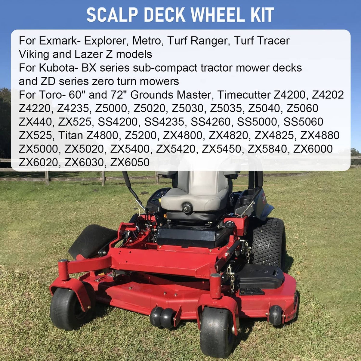 Solidspare 6 Pcs Deck Wheel Kits Exmark Viking Lazer Z Toro Groundsmaster Zero Turn Mowers