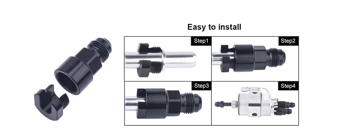 Solidspare 2Pcs 6AN Fuel Adapter Fit For To 3/8 & 5/16 GM Quick Connect W/Thread EFI Female