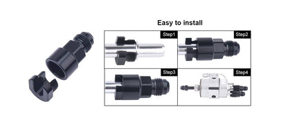 Solidspare 2Pcs 6AN Fuel Adapter Fit For To 3/8 & 5/16 GM Quick Connect W/Thread EFI Female