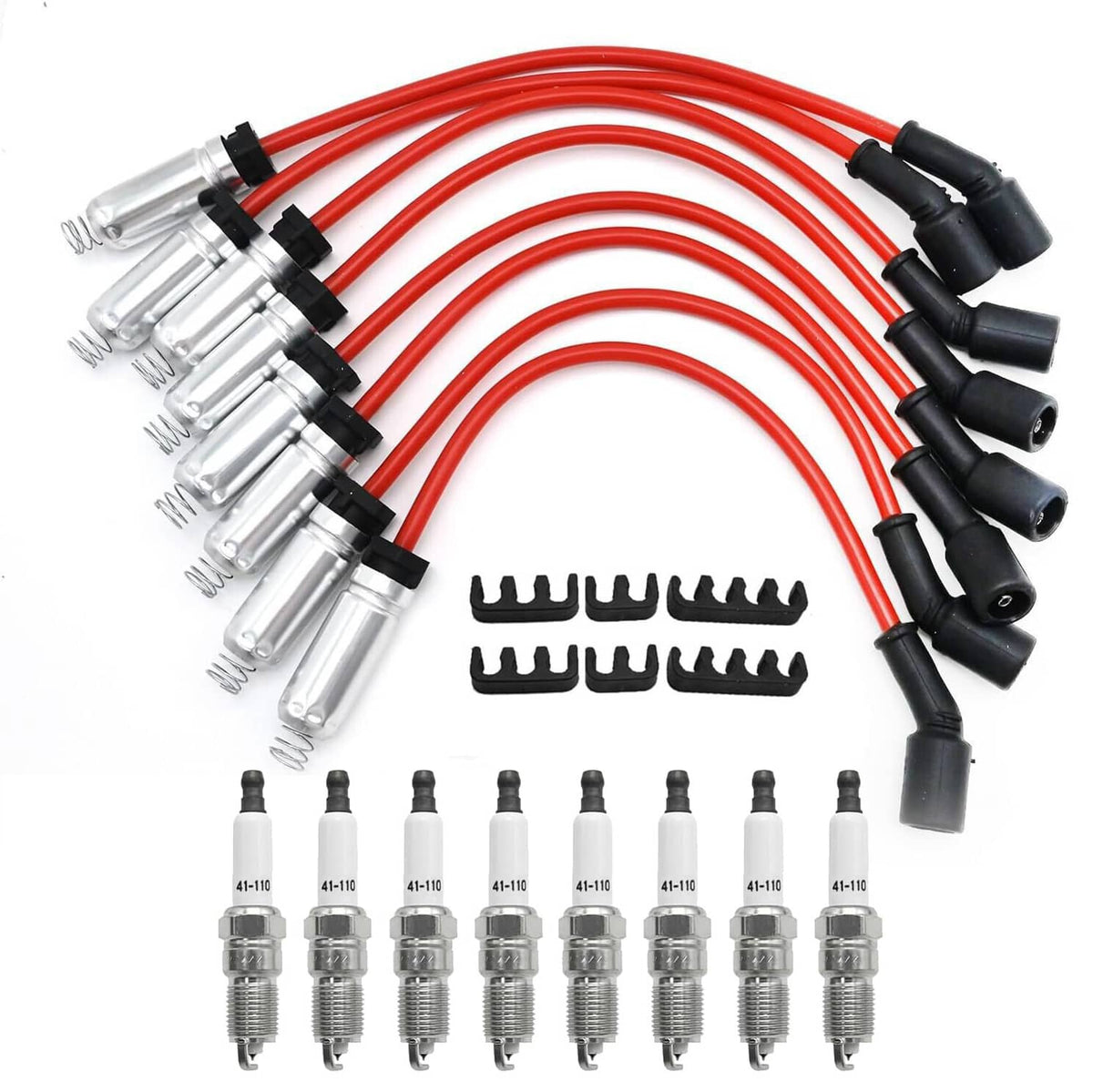 Solidspare 8mm Wireset + 8 Spark Plug 41-962 for Chevy Silverado 1500 GMC Sierra V8 New