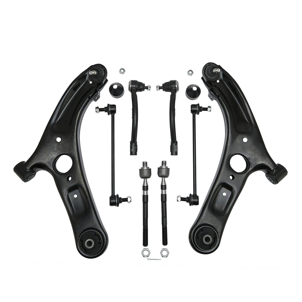 Solidspare For Hyundai Elantra Veloster Front Lower Control Arms w/ Ball Joints Tie Rod Kit