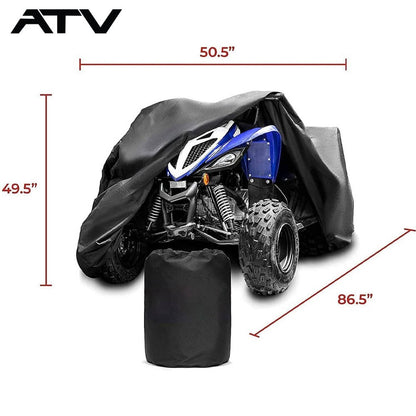 Solidspare ATV Cover Heavy Duty Marine Grade Fabric Quad Cover For Kawasaki Premium Black