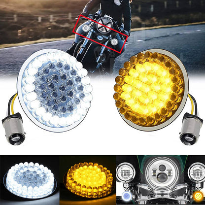 Solidspare Front 2" Led Turn Signal Light 1157 Bulb For Harley Touring Road Glide Limited