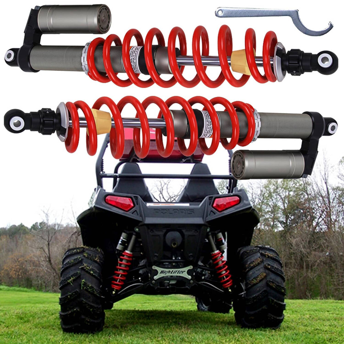Solidspare Pair Left + Right  Rear Air Shock Absorbers For Polaris RZR 800 S EFI 2009-2014
