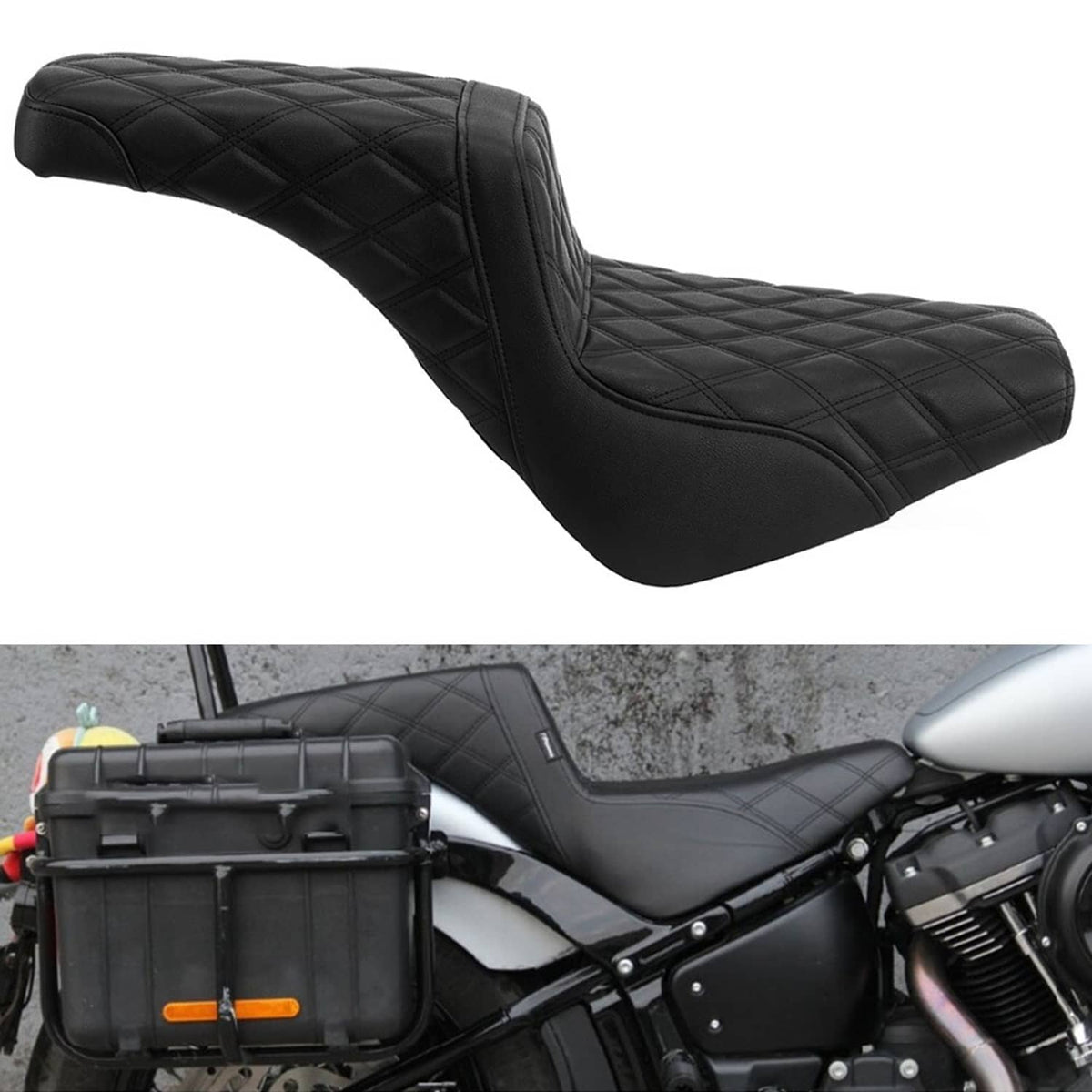 Solidspare Two-Up Driver Passenger Seat For Harley Softail Deluxe (FLDE) 2018 2019 2020