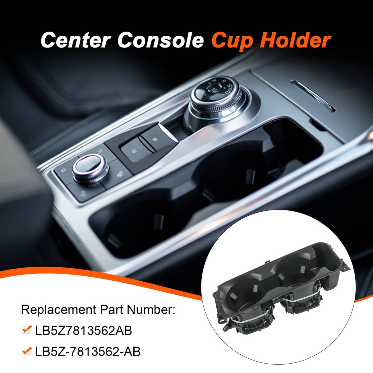Solidspare Center Console Cup Holder Without Wireless Charging For 2020-2023 Ford Explorer