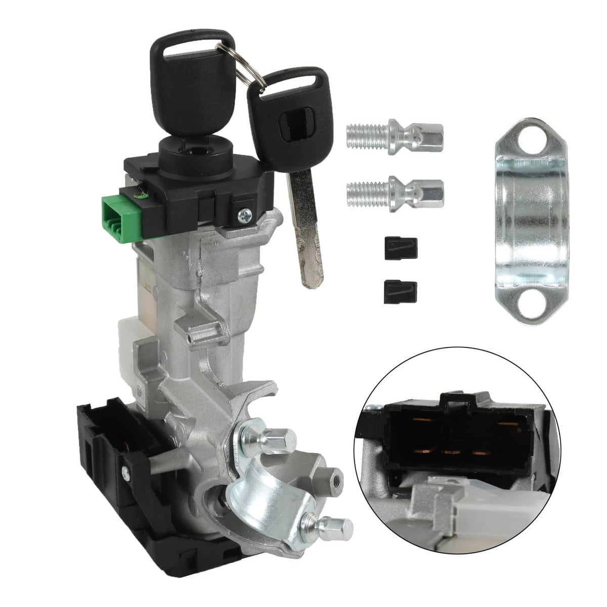 Solidspare 35100-SDA-A71 Ignition Switch Lock Cylinder Auto Trans w/2 Keys for Honda Accord