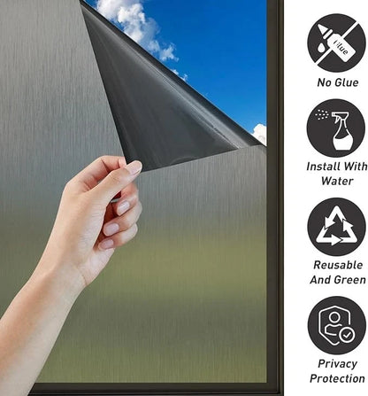 78.74"x17.73" Static Cling Film for Bathroom Office Living Room No Glue Needed